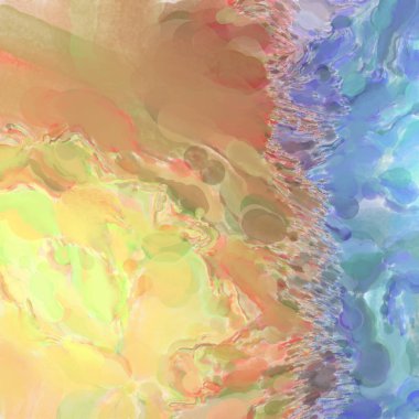 El yapımı sürreal soyut desenli suluboya. Modern sanatsal resim. 2D çizim. Arkaplan boyası karışımı. Yaratıcı duvar sanatı. Çağdaş sanat.