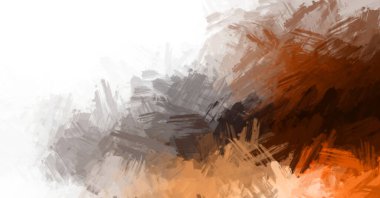 Modern sanat. Taranmış Boyalı Soyut Arkaplan. Fırça darbesi ile boyanmış. Boya darbeleri. 2B Görüntü.