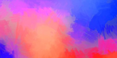 Canlı boya desenli arka plan. Renkli fırça darbelerinin 2B çizimi. Dekoratif doku resmi. Boyalı arkaplan.