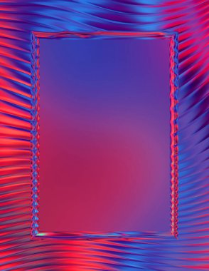 Soyut çerçeveli arkaplan. Renkli, canlı, dalgalı bir duvar kağıdı. Merkezi çerçeveli yaratıcı grafik 2d çizim. Dinamik şekilli modaya uygun sıvı örtüsü.