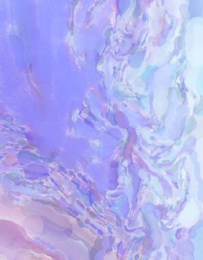 Yumuşak suluboya duvar kağıdı. Hafifçe fırçalanmış renkleri olan sanatsal bir resim. Pastel renkler arkaplana dokunmuş. Soyut duvar sanatı..