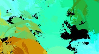 Canlı fırça darbeleriyle boyanmış. Renkli desenli resim. Fırçalanmış duvar kağıdını boya.