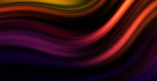 Colorful Smooth Lines Black Background Liquid Fluid Vibrant Color Waves — Stock Photo, Image