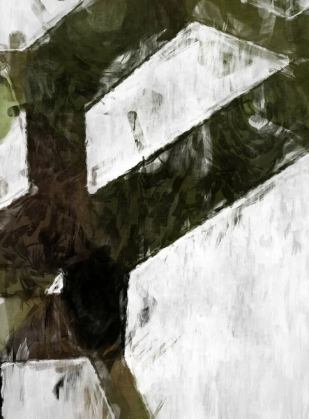 Soyut arkaplanda pürüzlü fırça darbeleri. Fırça boyası. Renkli boya darbeleri. Eşsiz duvar sanatı. Tuvaldeki modern sanat. Renkli çağdaş sanat eserleri. 