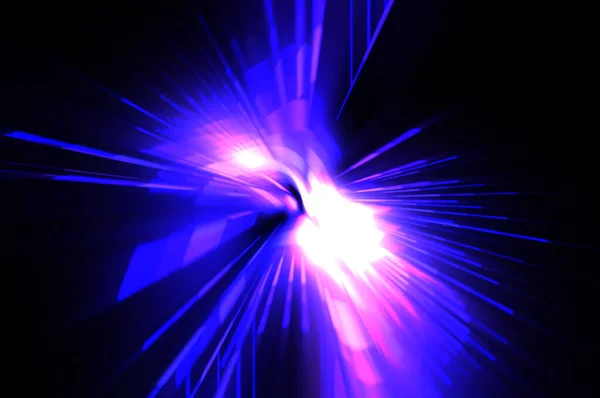 Futuristic Lens Flare Light Explosion Star Glowing Particles Lines Beautiful — Stock Photo, Image