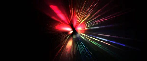 Futuristic Lens Flare Light Explosion Star Glowing Particles Lines Beautiful — Stock Photo, Image