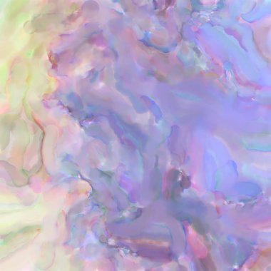 Pastel renklerde suluboya resim. Poster, duvar sanatı, afiş, kart, kitap kapağı ya da ambalaj için rahatlatıcı kompozisyonun yumuşak renkli çizimi. Modern fırça darbeleri resim.