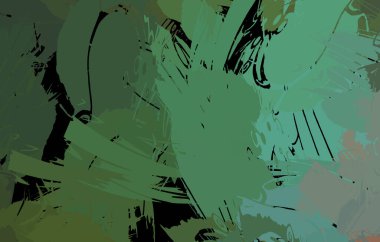 Vahşi fırça darbeleriyle yaratıcı soyut resim. Artistik fırça darbeleriyle donatılmış. Renkli ve canlı bir tasvir. Boyalı sanat.