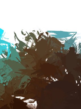 Taranmış Boyalı Soyut Arkaplan. Vahşi kaotik fırça darbeleri. Boya darbeleri. 2D İllüstrasyon. Fırça darbeli resim. 