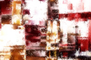 Modern sanat. Renkli çağdaş sanat eserleri. Renkli boya darbeleri. Soyut arkaplanda fırça darbeleri. Fırça boyası. Eşsiz duvar sanatı.