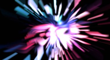 Işık parçacık izleri. Parlayan parçacıkları ve çizgileri olan ışık patlaması yıldızı. Güzel hareketli soyut ışın arkaplanı.