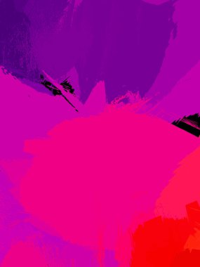 Vahşi fırça darbeleriyle yaratıcı soyut resim. Artistik fırça darbeleriyle donatılmış. Renkli ve canlı bir tasvir. Boyalı sanat.