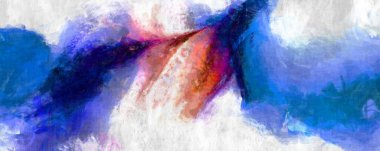 Soyut arkaplanda pürüzlü fırça darbeleri. Fırça boyası. Renkli boya darbeleri. Eşsiz duvar sanatı. Tuvaldeki modern sanat. Renkli çağdaş sanat eserleri. 