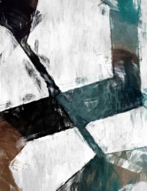 Soyut arkaplanda pürüzlü fırça darbeleri. Fırça boyası. Renkli boya darbeleri. Eşsiz duvar sanatı. Tuvaldeki modern sanat. Renkli çağdaş sanat eserleri. 