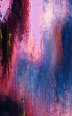 Modern sanat. Renkli çağdaş sanat eserleri. Renkli boya darbeleri. Soyut arkaplanda fırça darbeleri. Fırça boyası. Eşsiz duvar sanatı.