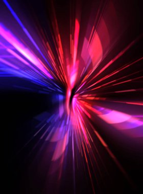 Fütürist mercek patlaması. Parlayan parçacıkları ve çizgileri olan ışık patlaması yıldızı. Güzel soyut ışın arkaplanı.