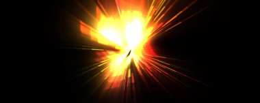 Fütürist mercek patlaması. Parlayan parçacıkları ve çizgileri olan ışık patlaması yıldızı. Güzel soyut ışın arkaplanı.