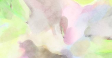 Pastel renklerde suluboya resim. Poster, duvar sanatı, afiş, kart, kitap kapağı ya da ambalaj için rahatlatıcı kompozisyonun yumuşak renkli çizimi. Modern fırça darbeleri resim.