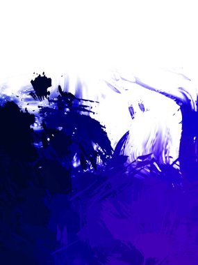 Taranmış Boyalı Soyut Arkaplan. Vahşi kaotik fırça darbeleri. Boya darbeleri. 2D İllüstrasyon. Fırça darbeli resim. 