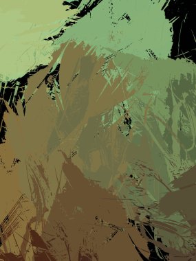 Vahşi fırça darbeleriyle yaratıcı soyut resim. Artistik fırça darbeleriyle donatılmış. Renkli ve canlı bir tasvir. Boyalı sanat.