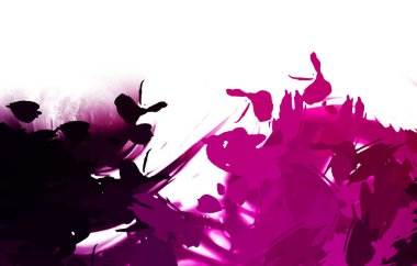 Taranmış Boyalı Soyut Arkaplan. Vahşi kaotik fırça darbeleri. Boya darbeleri. 2D İllüstrasyon. Fırça darbeli resim. 