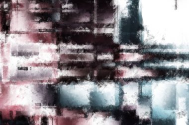 Modern sanat. Renkli çağdaş sanat eserleri. Renkli boya darbeleri. Soyut arkaplanda fırça darbeleri. Fırça boyası. Eşsiz duvar sanatı.