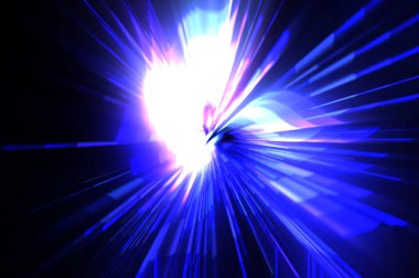 Fütürist mercek patlaması. Parlayan parçacıkları ve çizgileri olan ışık patlaması yıldızı. Güzel soyut ışın arkaplanı.