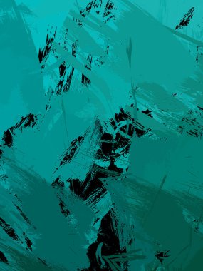 Vahşi fırça darbeleriyle yaratıcı soyut resim. Artistik fırça darbeleriyle donatılmış. Renkli ve canlı bir tasvir. Boyalı sanat.