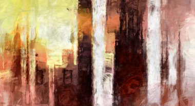 Soyut arkaplanda pürüzlü fırça darbeleri. Fırça boyası. Renkli boya darbeleri. Eşsiz duvar sanatı. Tuvaldeki modern sanat. Renkli çağdaş sanat eserleri. 