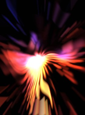 Işık parçacık izleri. Parlayan parçacıkları ve çizgileri olan ışık patlaması yıldızı. Güzel hareketli soyut ışın arkaplanı.