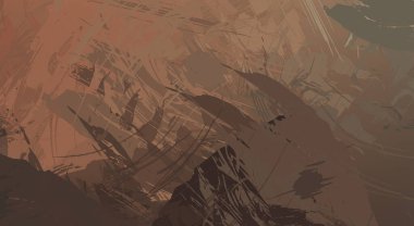 Fırça darbesi ile boyanmış. Sanatsal canlılık ve renkli duvar kâğıdı. Kaotik resim. Taranmış Boyalı Soyut Arkaplan. 