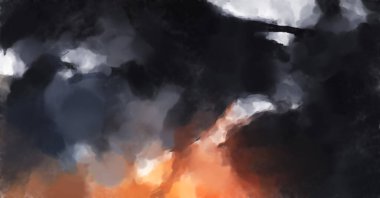 El yapımı sürreal soyut desenli suluboya. Modern sanatsal resim. 2D çizim. Arkaplan boyası karışımı. Yaratıcı duvar sanatı. Çağdaş sanat