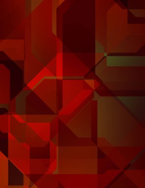 Renkli ve canlı geometrik şekiller katmanları var. Bir teknoloji planının dijital illüstrasyonu. Gelecekçi tasarım şablonu.