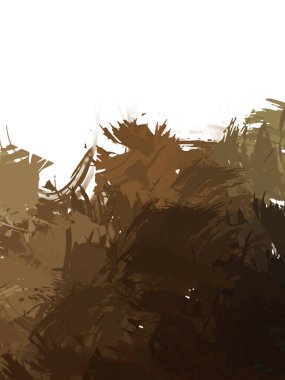 Taranmış Boyalı Soyut Arkaplan. Vahşi kaotik fırça darbeleri. Boya darbeleri. 2D İllüstrasyon. Fırça darbeli resim. 