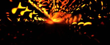 Işık parçacık izleri. Parlayan parçacıkları ve çizgileri olan ışık patlaması yıldızı. Güzel hareketli soyut ışın arkaplanı.