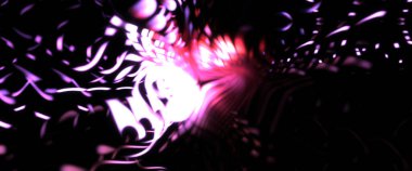 Işık parçacık izleri. Parlayan parçacıkları ve çizgileri olan ışık patlaması yıldızı. Güzel hareketli soyut ışın arkaplanı.