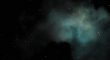 Galaksi uzayındaki yıldız alanı renkli nebula ile. Uzayın derinliklerinin bilim kurgu geçmişi. Ruhsal duvar kağıdı.