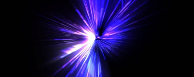 Fütürist mercek patlaması. Parlayan parçacıkları ve çizgileri olan ışık patlaması yıldızı. Güzel soyut ışın arkaplanı.