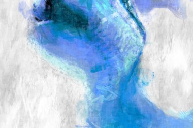 Soyut arkaplanda pürüzlü fırça darbeleri. Fırça boyası. Renkli boya darbeleri. Eşsiz duvar sanatı. Tuvaldeki modern sanat. Renkli çağdaş sanat eserleri. 