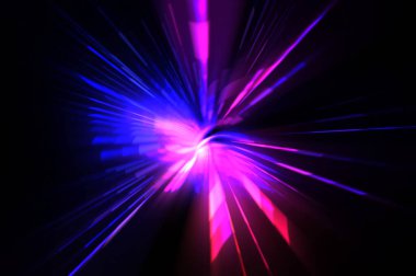 Fütürist mercek patlaması. Parlayan parçacıkları ve çizgileri olan ışık patlaması yıldızı. Güzel soyut ışın arkaplanı.