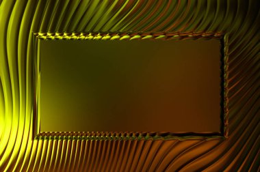 Soyut çerçeveli arkaplan. Renkli, canlı, dalgalı bir duvar kağıdı. Merkezi çerçeveli yaratıcı grafik 2d çizim. Dinamik şekilli modaya uygun sıvı örtüsü.