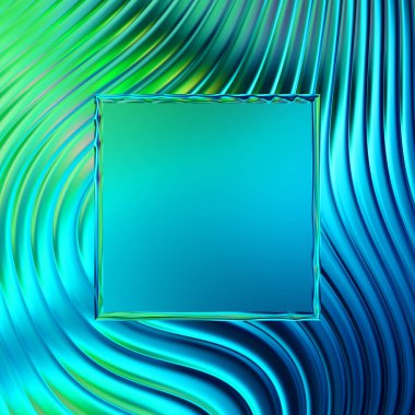 Soyut çerçeveli arkaplan. Renkli, canlı, dalgalı bir duvar kağıdı. Merkezi çerçeveli yaratıcı grafik 2d çizim. Dinamik şekilli modaya uygun sıvı örtüsü.