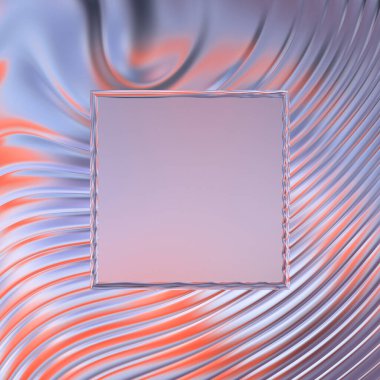 Soyut çerçeveli arkaplan. Renkli, canlı, dalgalı bir duvar kağıdı. Merkezi çerçeveli yaratıcı grafik 2d çizim. Dinamik şekilli modaya uygun sıvı örtüsü.