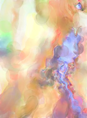 Poster, duvar sanatı, afiş, kart, kitap kapağı veya ambalaj için pastel renkli suluboya resim. Alkol mürekkebini andıran rahatlatıcı fırça darbelerinin modern resmi.