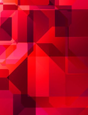 Renkli ve canlı geometrik şekiller katmanları var. Bir teknoloji planının dijital illüstrasyonu. Gelecekçi tasarım şablonu.