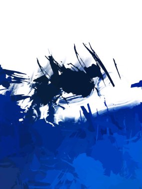 Taranmış Boyalı Soyut Arkaplan. Vahşi kaotik fırça darbeleri. Boya darbeleri. 2D İllüstrasyon. Fırça darbeli resim. 