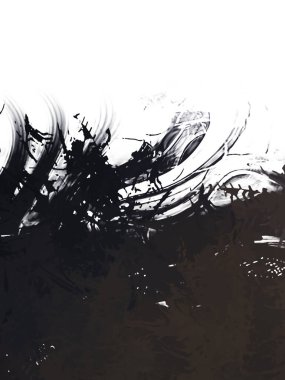 Taranmış Boyalı Soyut Arkaplan. Vahşi kaotik fırça darbeleri. Boya darbeleri. 2D İllüstrasyon. Fırça darbeli resim. 