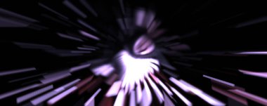 Işık parçacık izleri. Parlayan parçacıkları ve çizgileri olan ışık patlaması yıldızı. Güzel hareketli soyut ışın arkaplanı.