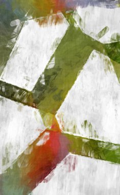 Soyut arkaplanda pürüzlü fırça darbeleri. Fırça boyası. Renkli boya darbeleri. Eşsiz duvar sanatı. Tuvaldeki modern sanat. Renkli çağdaş sanat eserleri. 