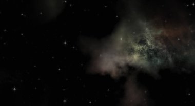 Galaksi uzayındaki yıldız alanı renkli nebula ile. Uzayın derinliklerinin bilim kurgu geçmişi. Ruhsal duvar kağıdı.